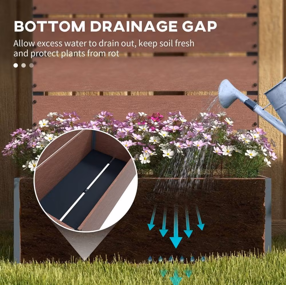 STILVORA Brown Garden Planter with Trellis and Climber Tub, W/D/H: 72 x 34 x 150 cm – 4