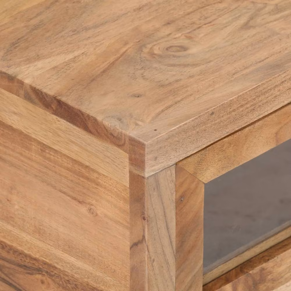 Berkfield Home Rectangular Coffee Table in Brown Solid Acacia Wood, W/D/H: 90 x 60 x 40 cm – 3