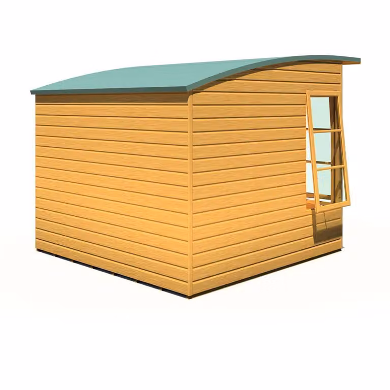 Shires Orchid Curved Wood Summerhouse in Light Brown, W: 239 cm, D: 239 cm, H: 215.9 cm