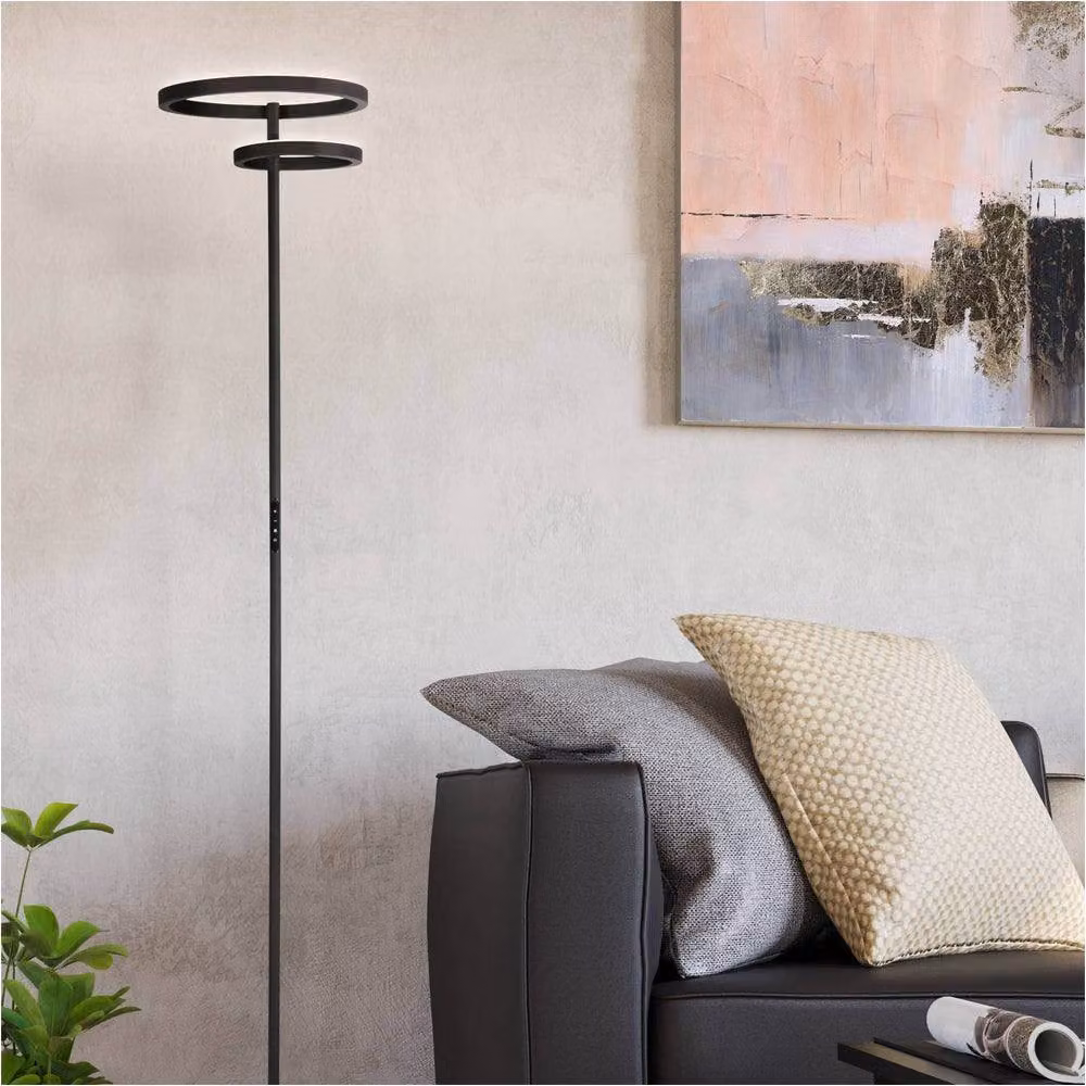 Loops Modern Black LED Floor Lamp with Touch Control – 2