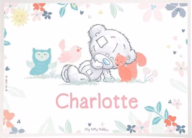 Personalised Memento Company Tiny Tatty Teddy Woodland Animal Placemat in White