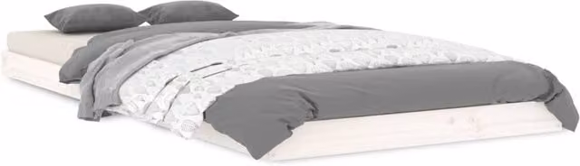Berkfield Home White Solid Wood Pine Bed Frame, W/D/H: 90 x 200 cm