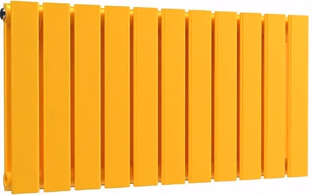 Lux Heat Double Flat Horizontal Steel Radiator in Yellow, W: 77 cm, H: 40 cm