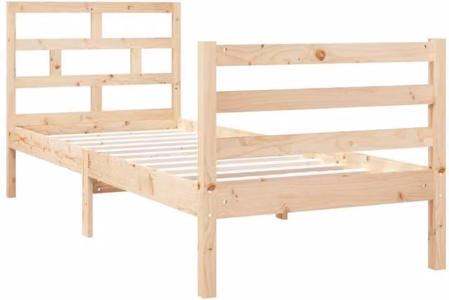 Berkfield Home Beautiful Small Single Solid Wood Bed Frame, Brown, W/D/H: 75 x 190 cm – 1