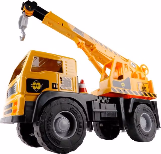 Mighty Wheels 16 inch Mobile Crane Construction Truck in Yellow