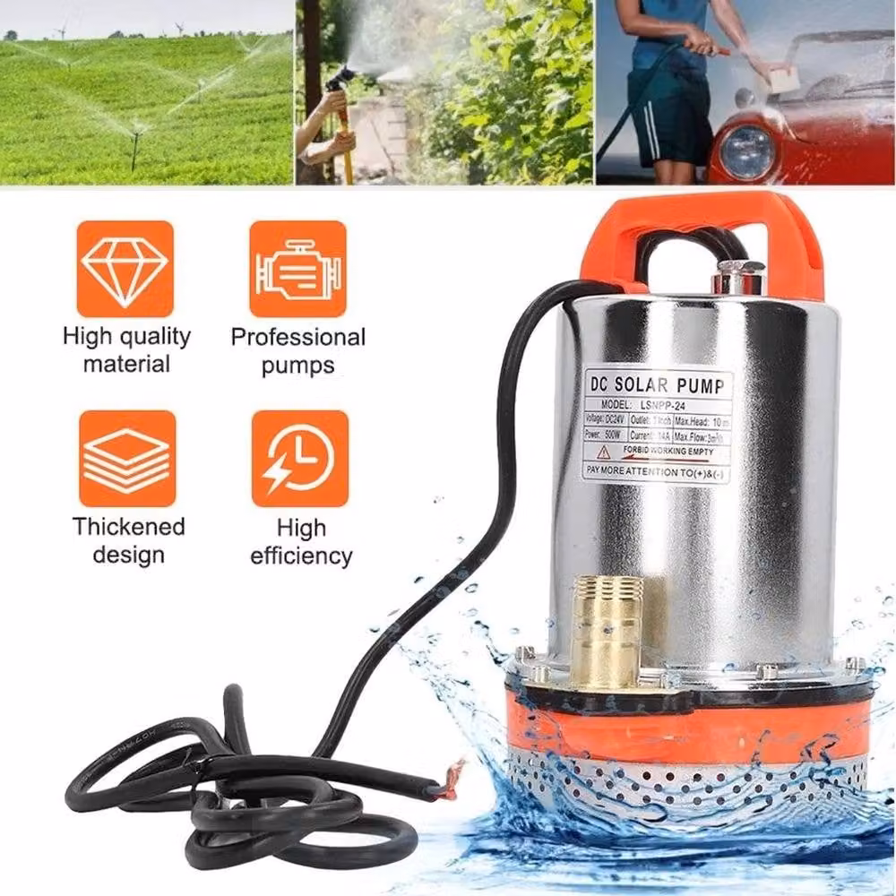 FLAVORA 12V Heavy Duty Submersible Water Pump, Orange – 6