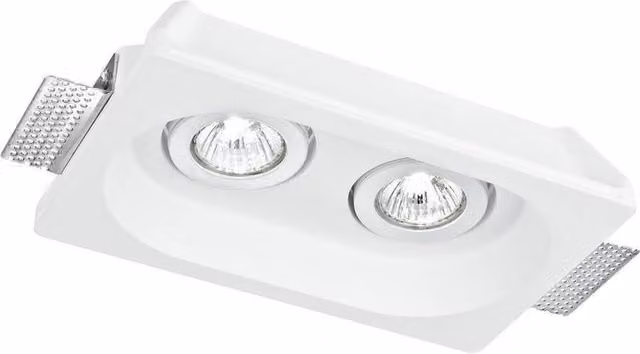 Netlighting MORGANA 2 Light Recessed Adjustable Dimmable Downlight, White, W/D/H: 25.5 x 15.5 x 5.5 cm
