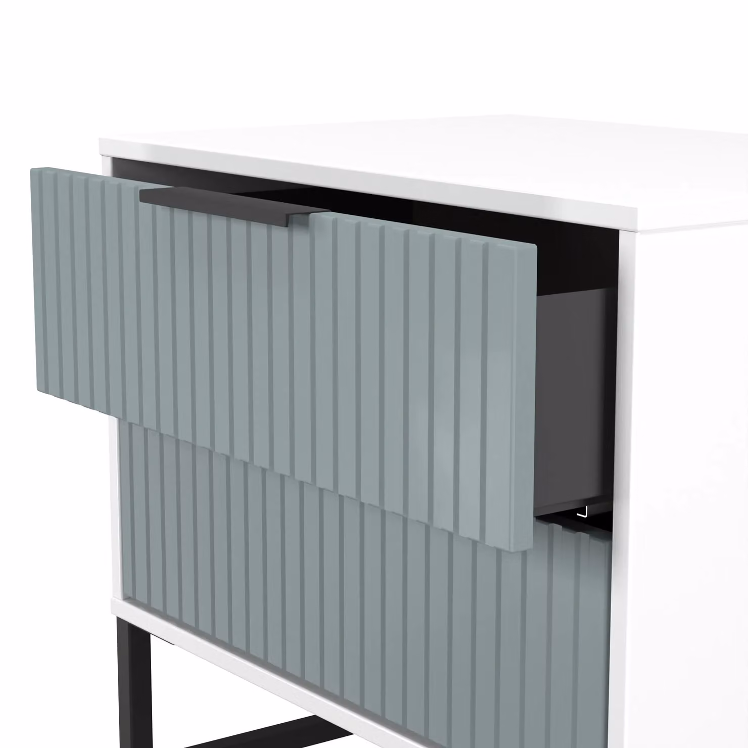 Ready Assembled 2 U Menai 2 Drawer Side Table in Duck Egg Blue – 2