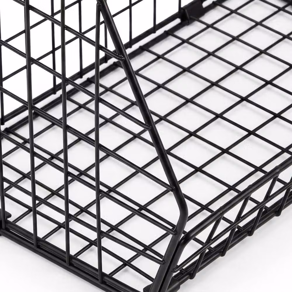 Toque Black Stackable Wire Fruit Basket with Wood Top and Wall Mount – 7
