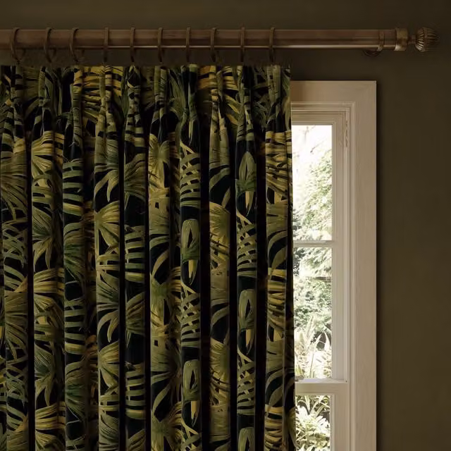 House of Hackney Palmeral Velvet Curtain in Green