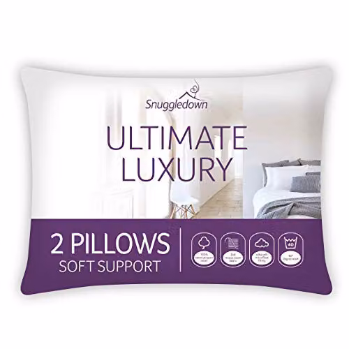 Snuggledown 2 Pack White Soft Support Cotton Pillows W/H: 74 x 48 cm – 3