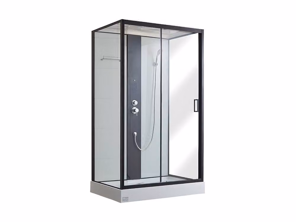 SHOWER&DESIGN Hydromassage Shower Cabin with Body Jets and Hand Shower, Black, W: 120 cm, D: 80 cm, H: 215 cm – 2