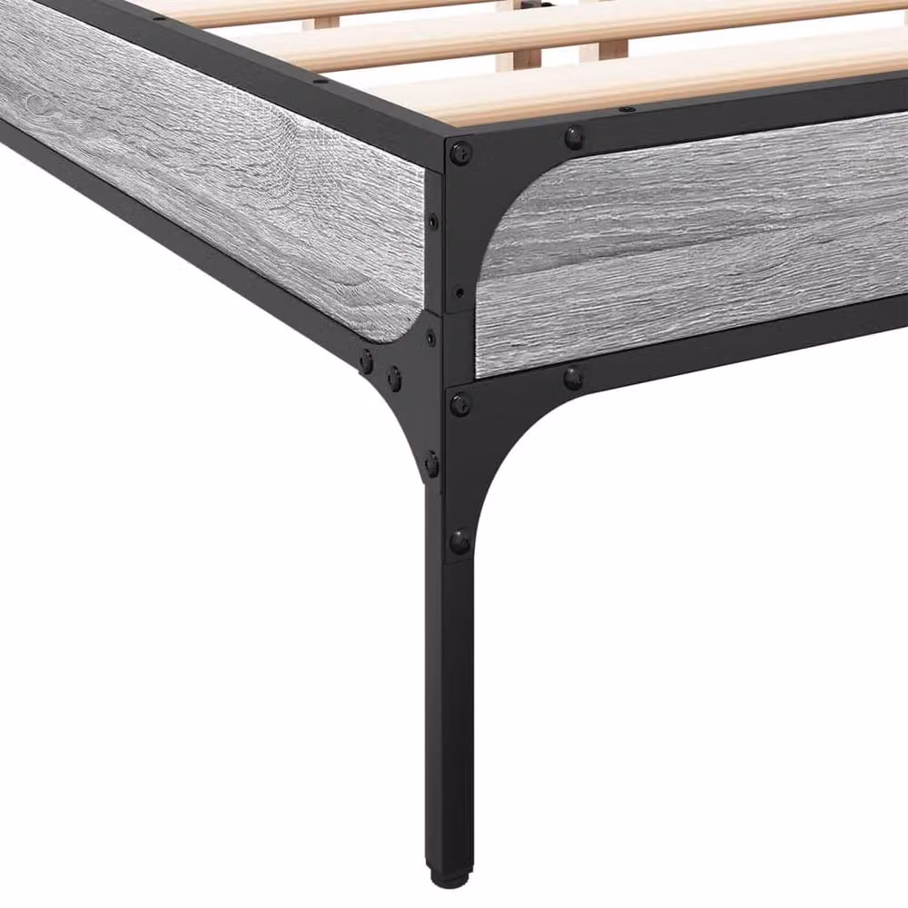 Berkfield Home Bed Frame in Grey Sonoma, W: 140 cm, D: 200 cm – 3