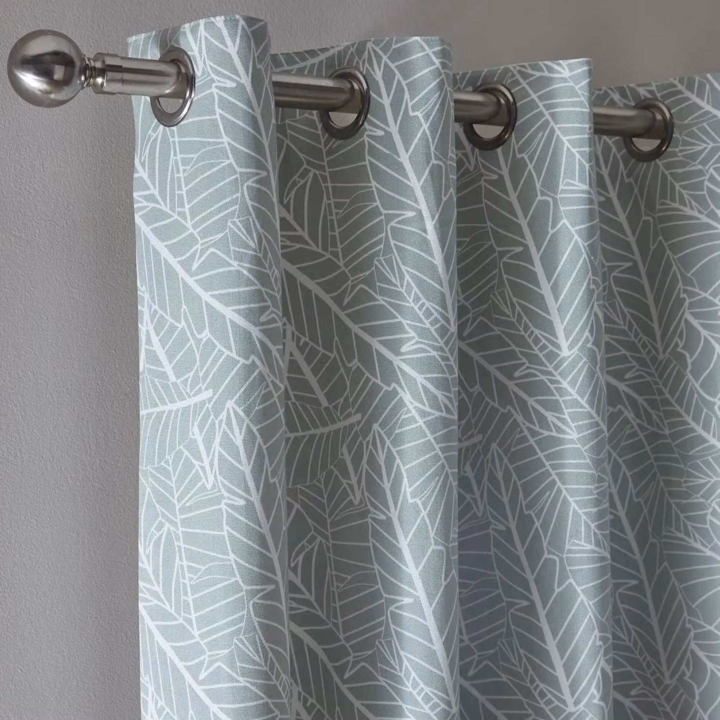 Portfolio Home Madison Botanical Leaves Fully Lined Eyelet Curtain Set in Green, Width: 168 cm, Height: 183 cm – 2