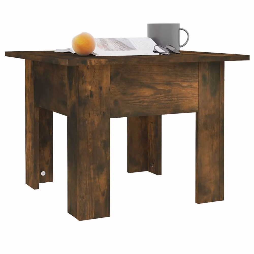 Berkfield Home Modern Square Coffee Table in Smoked Oak Brown, W/D/H: 55 x 55 x 42 cm – 3