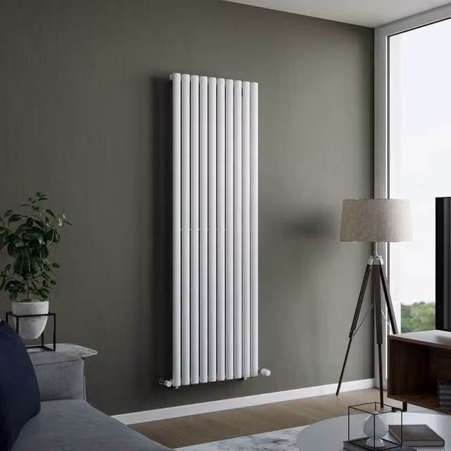 Bathroom Kingdom Lynx White Double Oval Vertical Radiator H: 1800 mm, W: 600 mm – 1