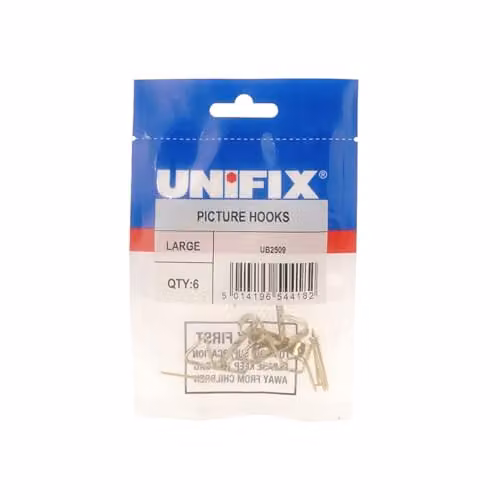 Unifix Large Picture Hooks in Gold, Pack of 6 – 2