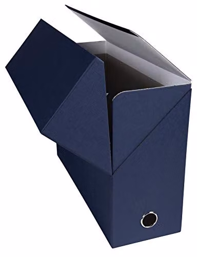 Exacompta Navy Blue Canvas Transfer Box for A4+ Documents, W: 340 mm, D: 254 mm, H: 120 mm – 2
