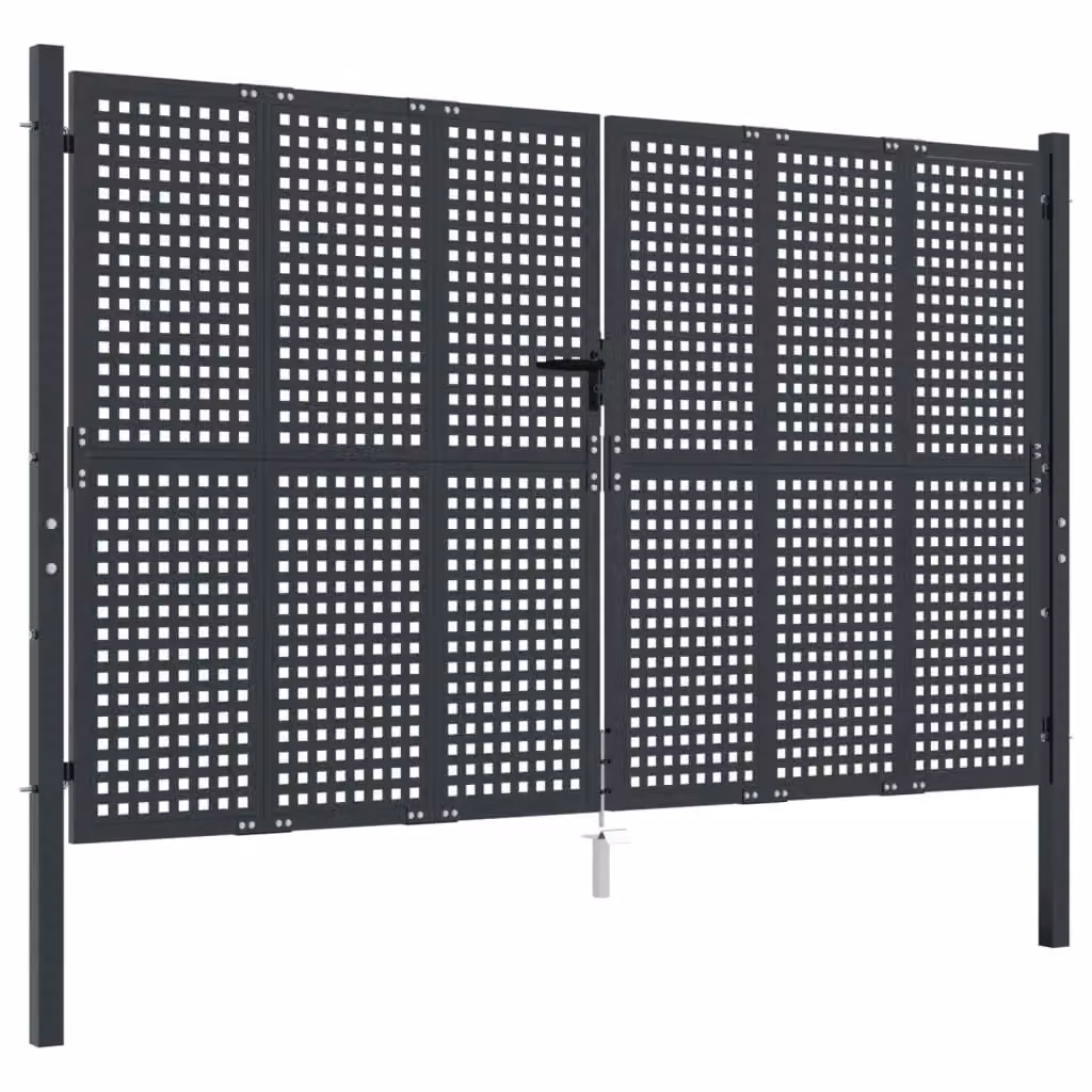 Berkfield Home Steel Wire Mesh Garden Gate in Anthracite, W: 300 cm, H: 250 cm – 2