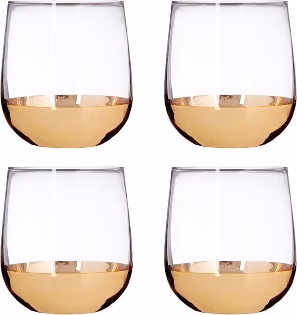 Orsina Horizon Set of Four Gold Transparent Glass Tumblers