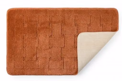 New Edge Blinds 2 Piece Orange Bath Mat and WC Pedestal Mat Set, Width: 45 cm, Height: 75 cm – 2