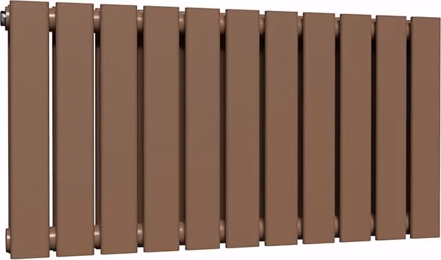 Lux Heat Double Flat Horizontal Steel Radiator in Brown, W: 770 mm x H: 400 mm