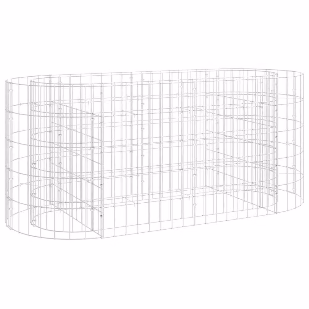 Berkfield Home Silver Galvanised Steel Stone Gabion Raised Bed, W/D/H: 120 x 50 x 50 cm – 2