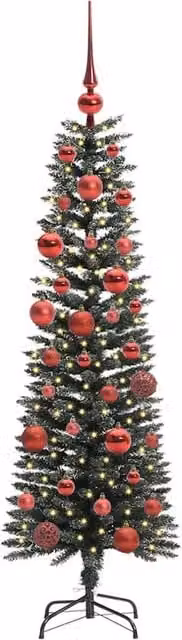Berkfield Home Elegant Artificial Christmas Tree with 150 LEDs, Green, H x W x D: 150 x 43 x 43 cm – 1