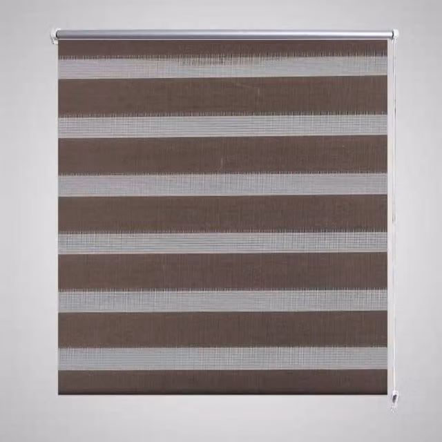 Berkfield Home Zebra Blind in Brown and White, W: 60 cm, H: 120 cm