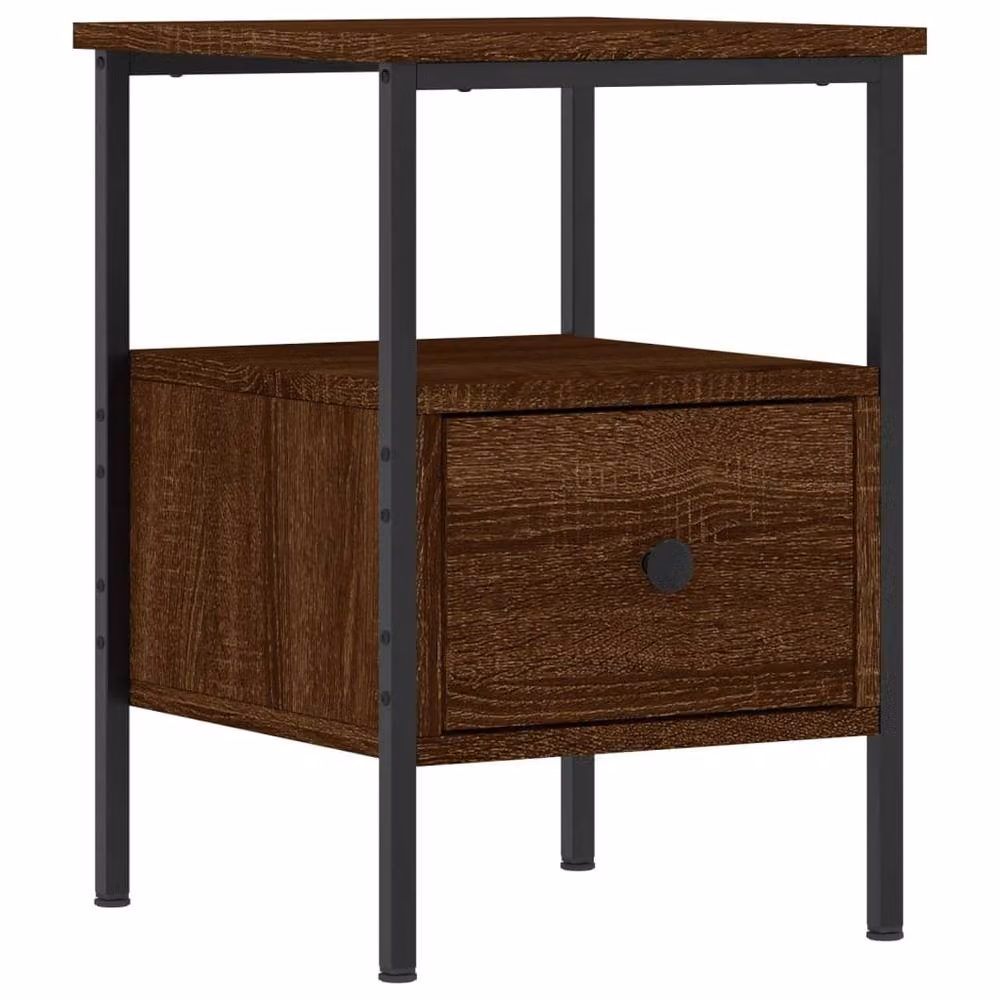 Berkfield Home Durable Bedside Cabinet in Brown Oak, W/D/H: 34 x 36 x 50 cm – 3