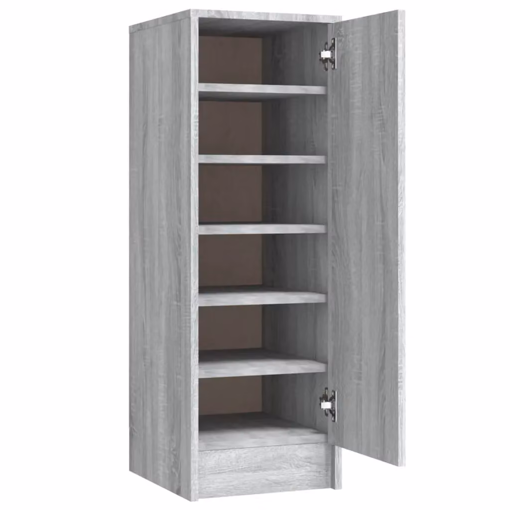 Berkfield Home Grey Modern Wall Mounted Shoe Cabinet with Hinged Doors W/D/H: 32 x 35 x 92 cm – 2