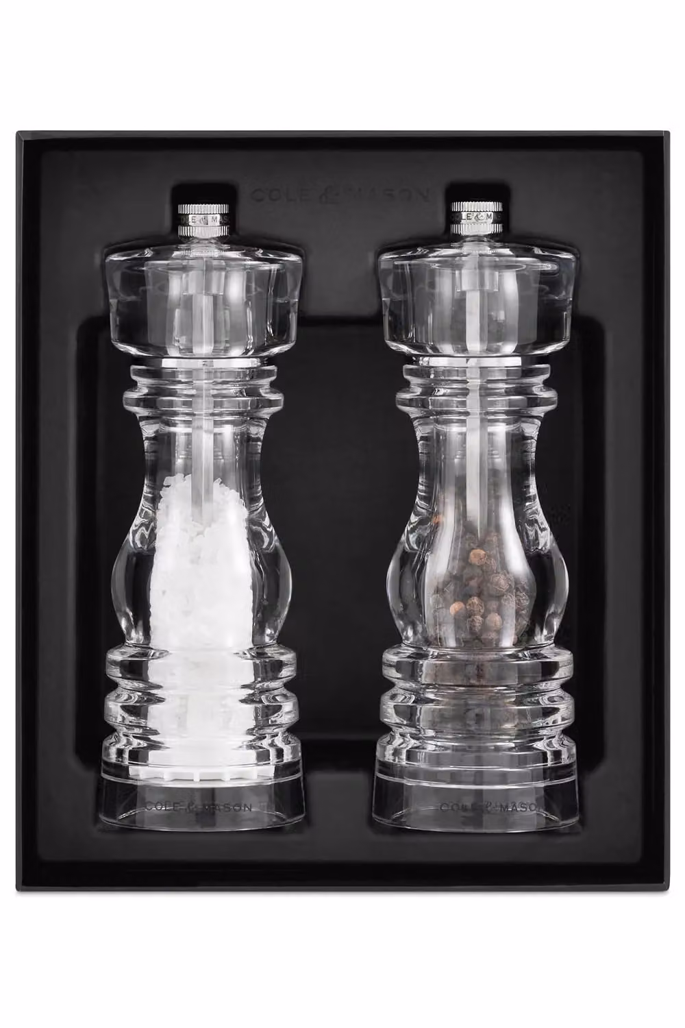 Cole & Mason London Acrylic Salt & Pepper Mill Set, Transparent, Height: 18.0 cm – 5