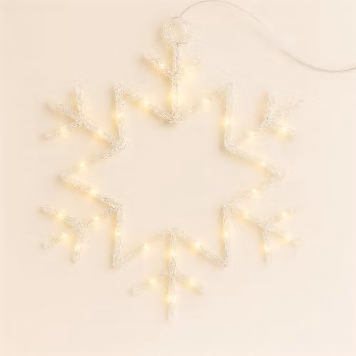 Xmas Haus Warm White LED Hanging Snowflake in Black, 25 cm – 4