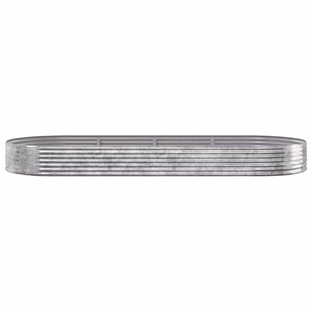 Berkfield Home Garden Silver Powder-coated Steel Raised Bed, W: 373 cm, D: 140 cm, H: 36 cm – 3