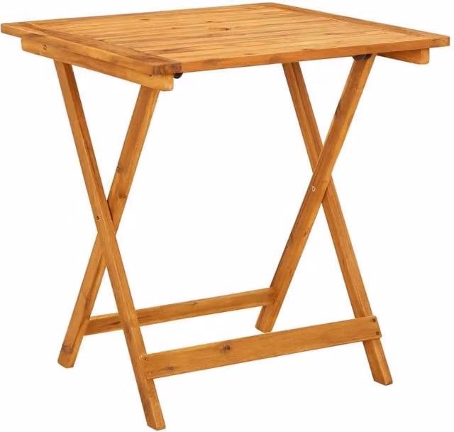 Berkfield Home Beautiful 3 Piece Bistro Set in Black Polypropylene and Natural Acacia Wood – 1