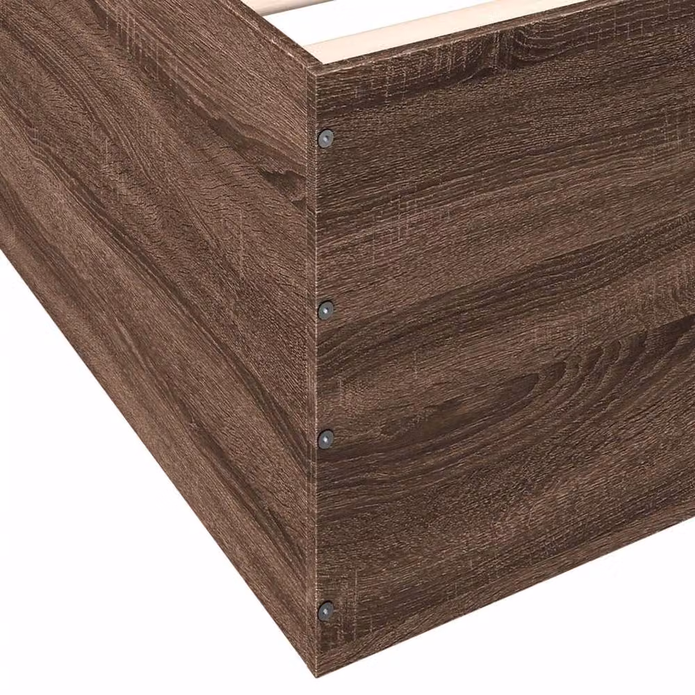 Berkfield Home Small Single Bed Frame in Brown Oak W/D/H: 190 x 75 x 45 cm – 5