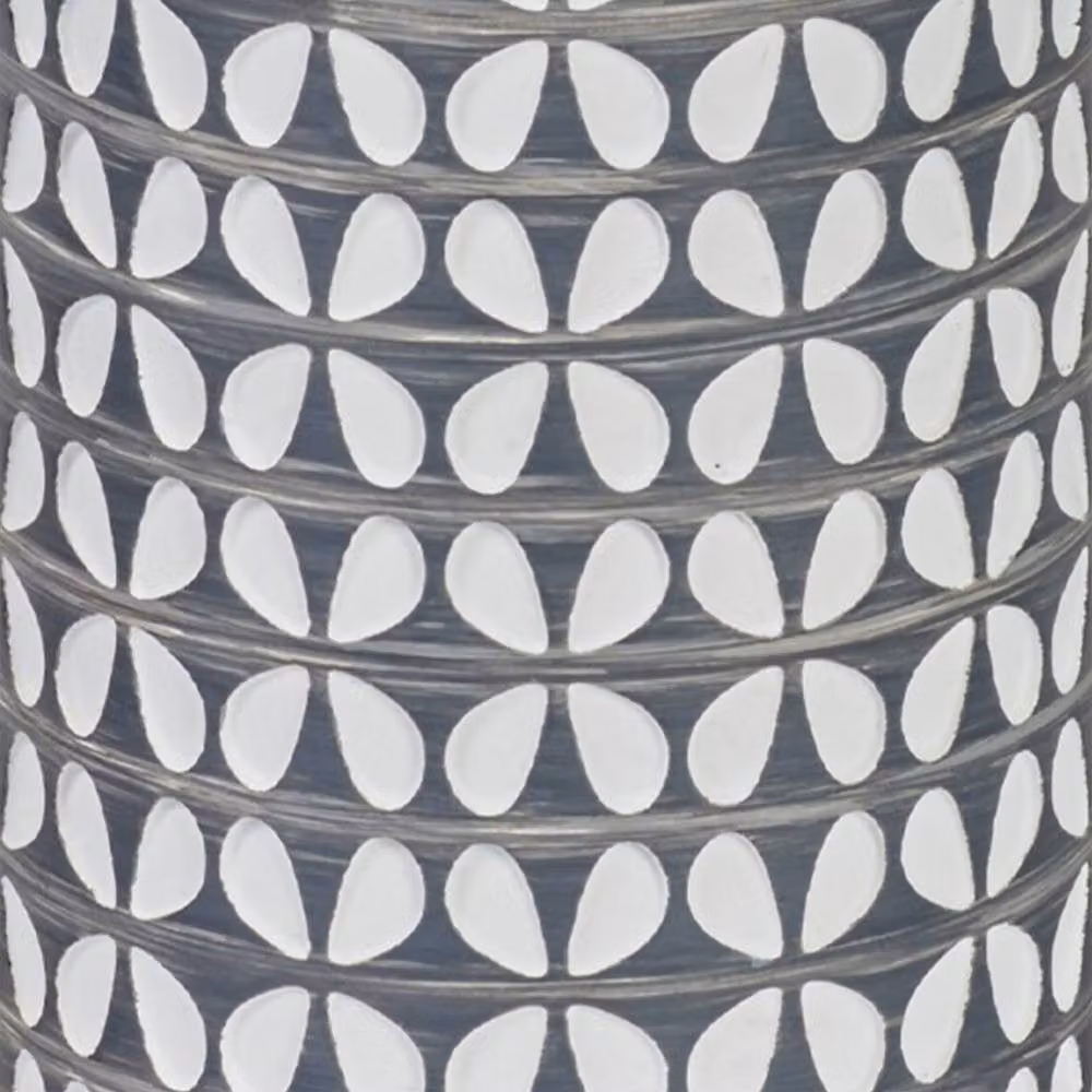 Showerdrape Ravello Geo Floral 4 Piece Ceramic Bathroom Accessory Set in Grey and White – 2