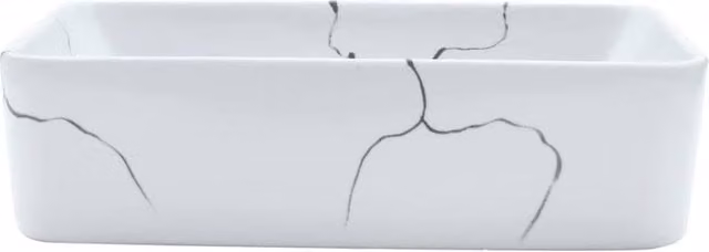 Berkfield Home White Rectangular Ceramic Countertop Basin W: 46 cm, D: 35.5 cm, H: 13 cm