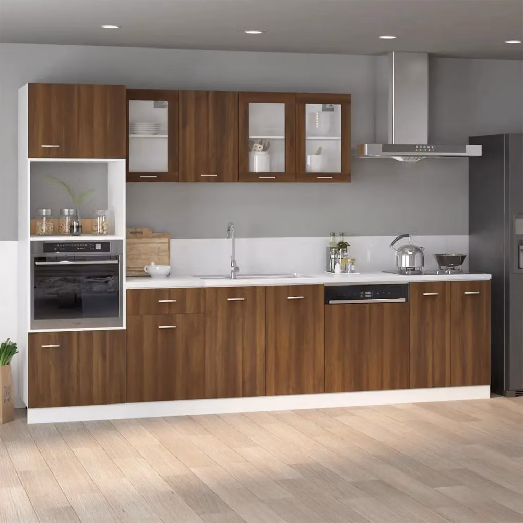 Berkfield Home Brown Oak Microwave Cabinet with Hinged Doors, W/D/H: 60 x 57 x 207 cm – 3