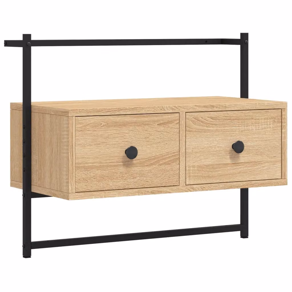 Berkfield Home Wall-mounted Sonoma Oak TV Cabinet in Brown, W/D/H: 60.5 x 30 x 51 cm – 2