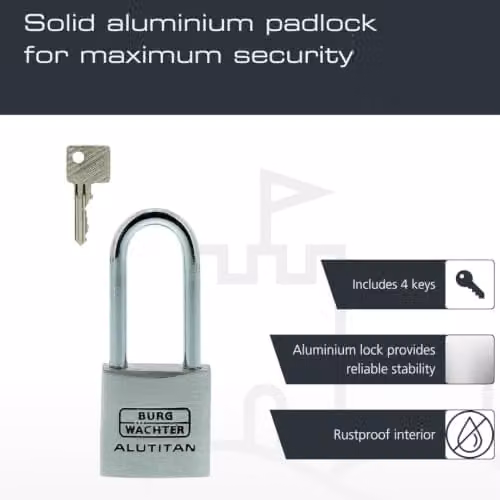 Burg-Wächter Alutitan Duo 770 HB 20 26 SB Aluminium Padlock Set, 2 Pack, Silver – 2