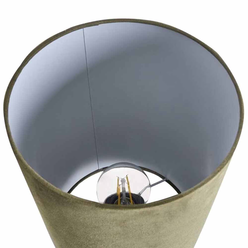 Wyld and Coco Green Ceramic Bedside Lamp with LED and Fabric Shade, Height: 62 cm – 3