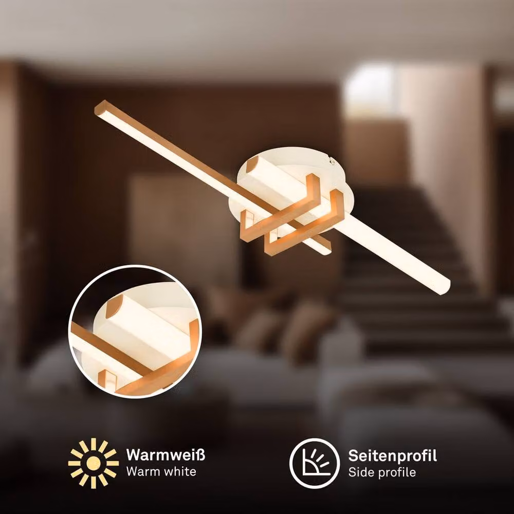 Briloner LED Ceiling Light, Warm White, Copper, W/D/H: 58.5 x 16 x 7.5 cm – 2