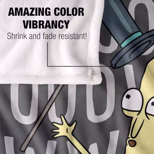Warner Bros. Rick and Morty Oowweeeee Super Soft Silky Touch Fleece Throw Blanket, Multicolour, W: 127.0 cm x D: 152.4 cm x H: 152.4 cm – 3