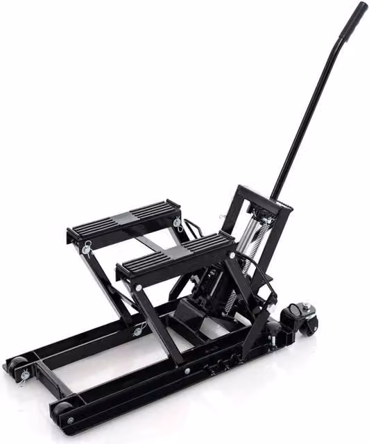 NESTLUNE 680kg Manual Hydraulic Motorcycle Lift Jack Hoist, Black, W: 520 mm x D: 520 mm x H: 10000 mm – 1