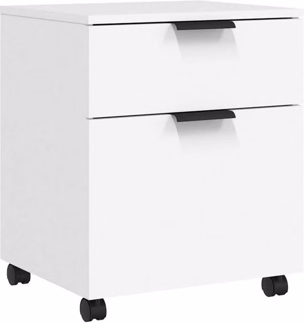 Berkfield Home Mobile File Cabinet with Wheels, White, W: 45 cm, D: 38 cm, H: 54 cm