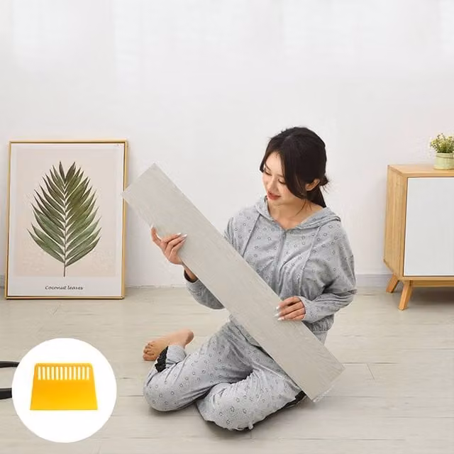 Ventryn Self-Adhesive Wood Effect Vinyl Flooring, White, 5m²