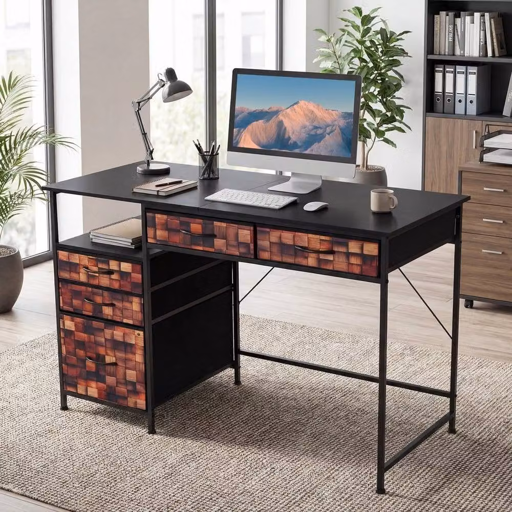 KORVIXA Black Computer Desk for Home Office and Bedroom – 3