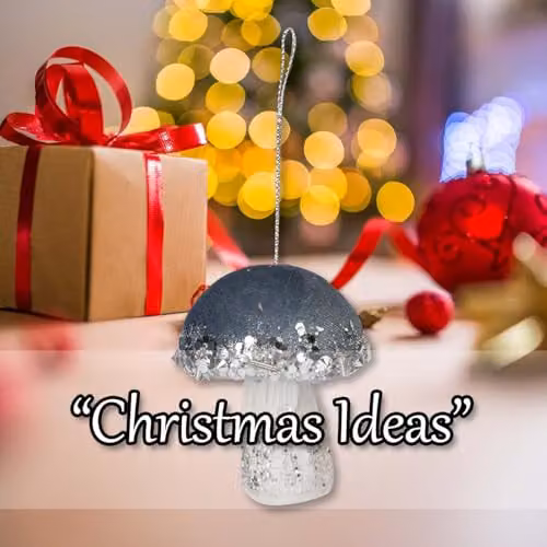 VFM e-Store Blue Velvet Mushroom Hanging Christmas Decoration, H 8 cm x W 6 cm – 4