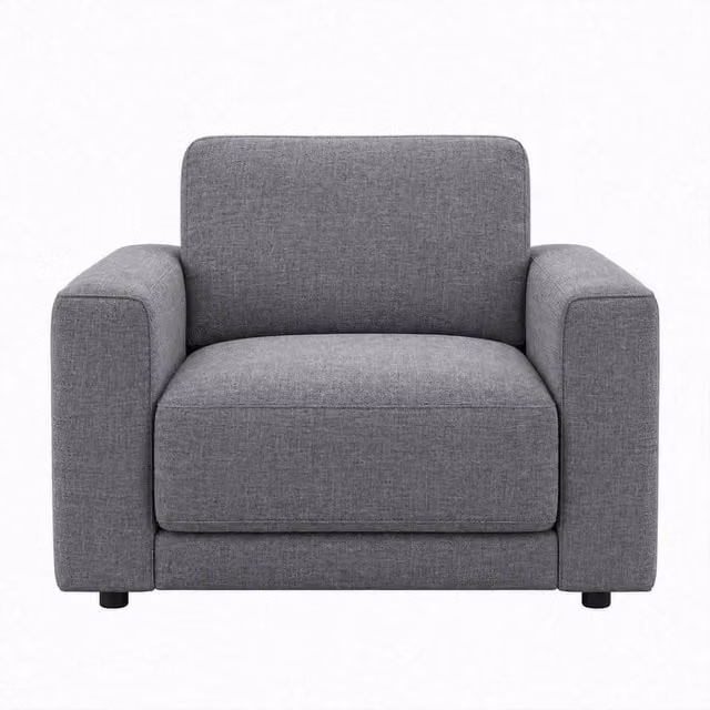 Furnishings For Less UK Melrose Grey Woven Fabric Armchair with Removable Back Cushion